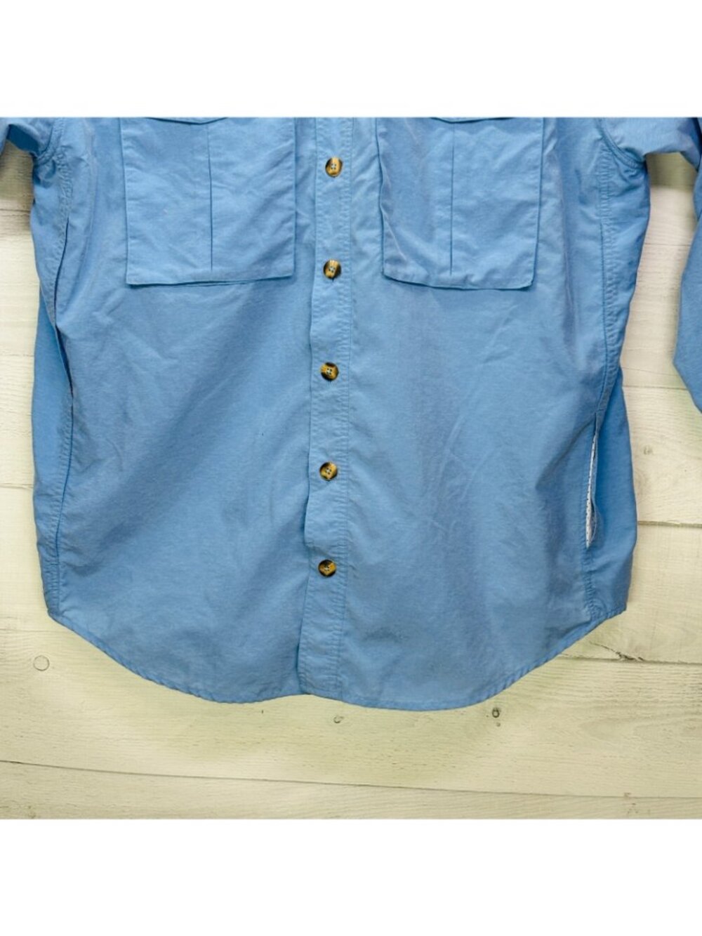 ExOfficio Mens L Adventure Travel Shirt Blue Long Sleeve Ventilated Hiking - Picture 5 of 12